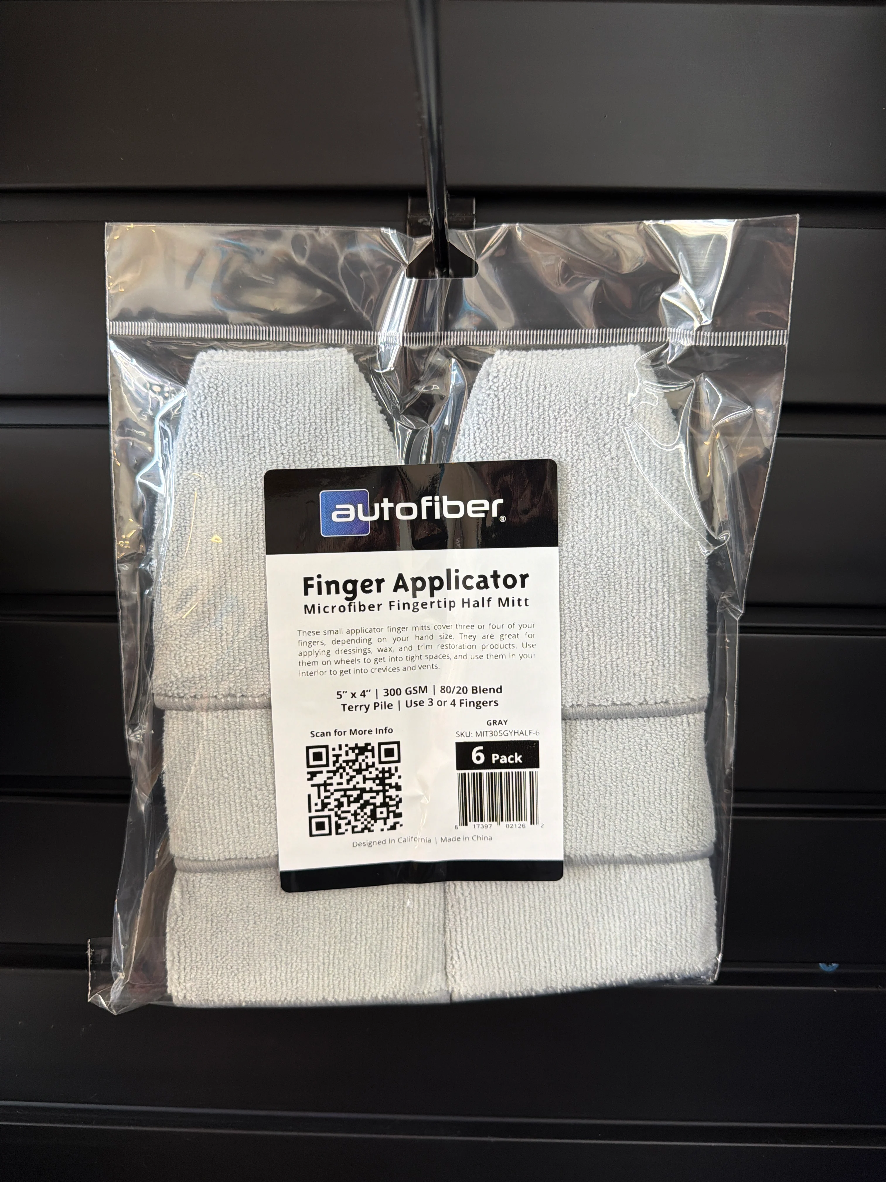 Auto Fiber [Finger Applicator] Microfiber Fingertip Mitt Applicator (5 in. x 4 in.) 6 pack - Image 2