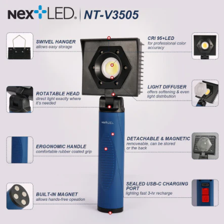 Next LED Professional Handheld Coating Light with Diffuser - NT-V3505 - Image 2