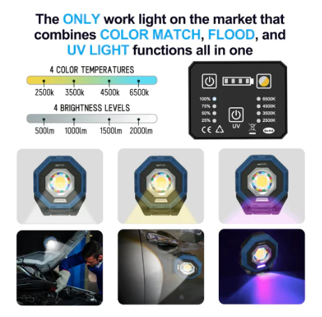 Professional Cordless Color Matching UV Flood Light - NextLED NT-1010UV - Image 4